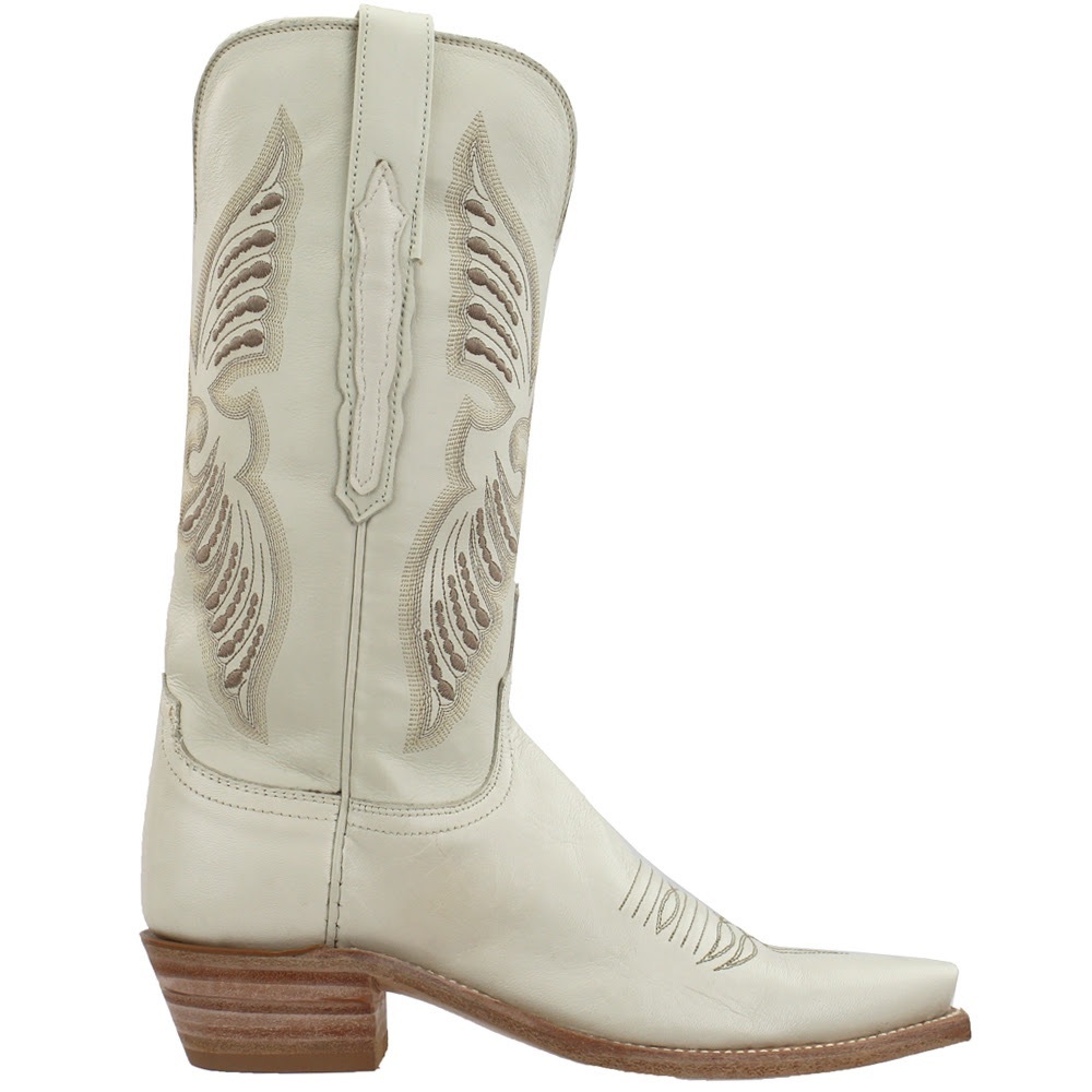 LUCCHESE Evangeline Leather Cowboy Boots in Wheat Glitz sz 7.5 EUC
